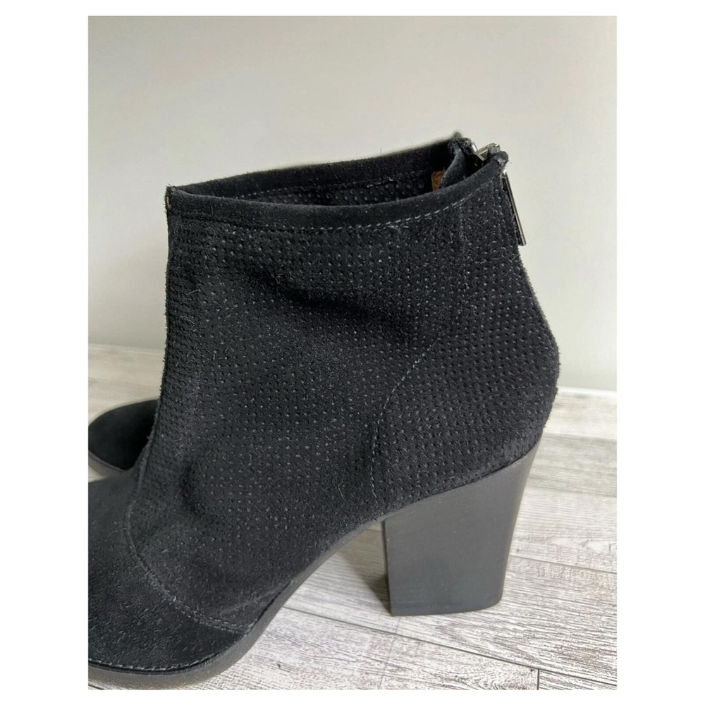Aquatalia Boots Womens Size 9 Black Suede Ankle Booties Whimsigoth Witchy Boho - Picture 9 of 14